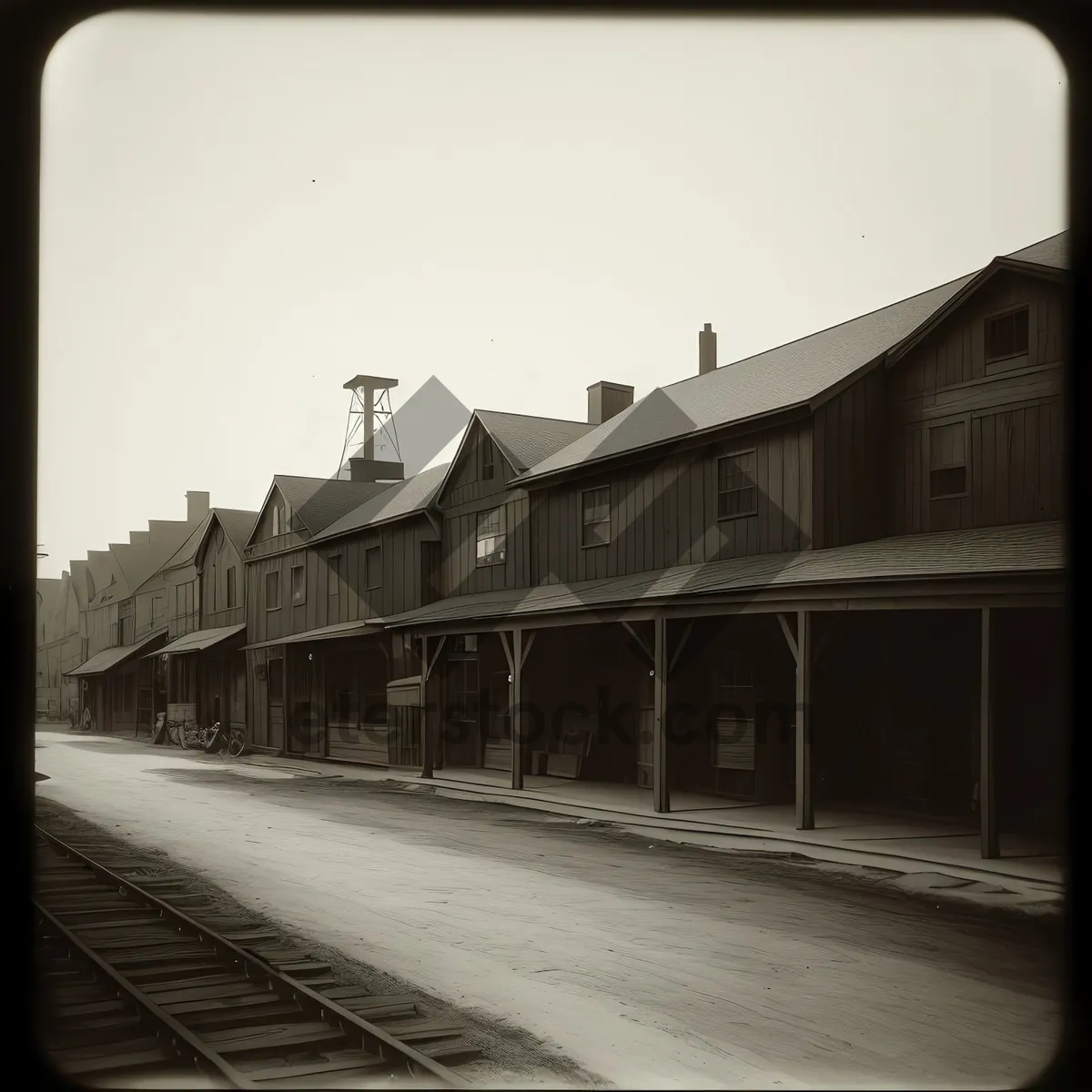 Picture of Old Urban Railway Station Building and Transportation