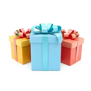 Festive 3D Gift Box with Ribbon and Bow