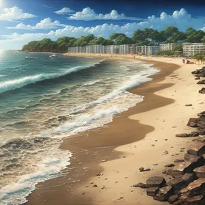 Serene Seaside Paradise: Ocean, Sand, and Sun