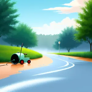 Serene Country Drive Under Vast Sky