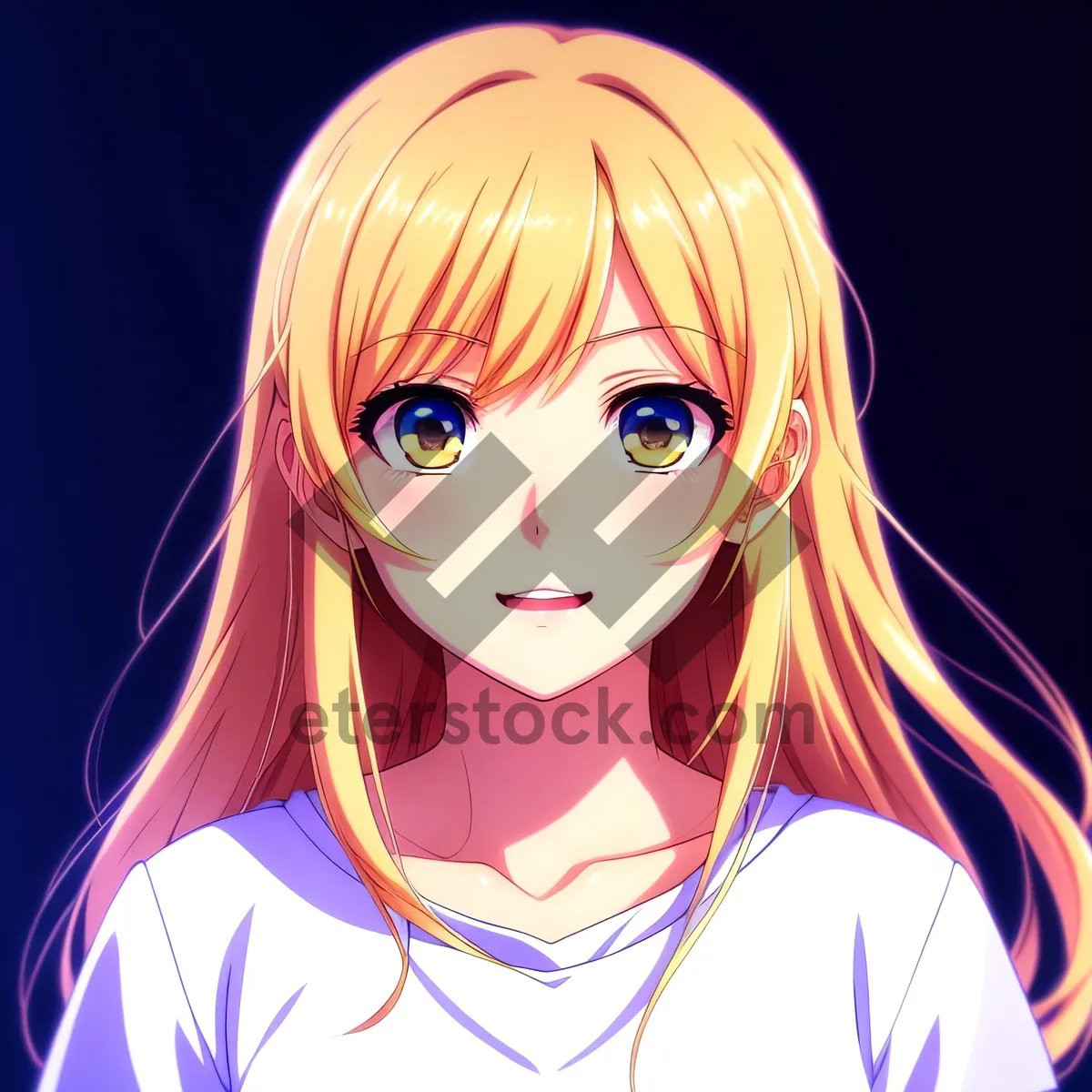 Picture of Cute Cartoon Lady with Fashionable Amulet Charm