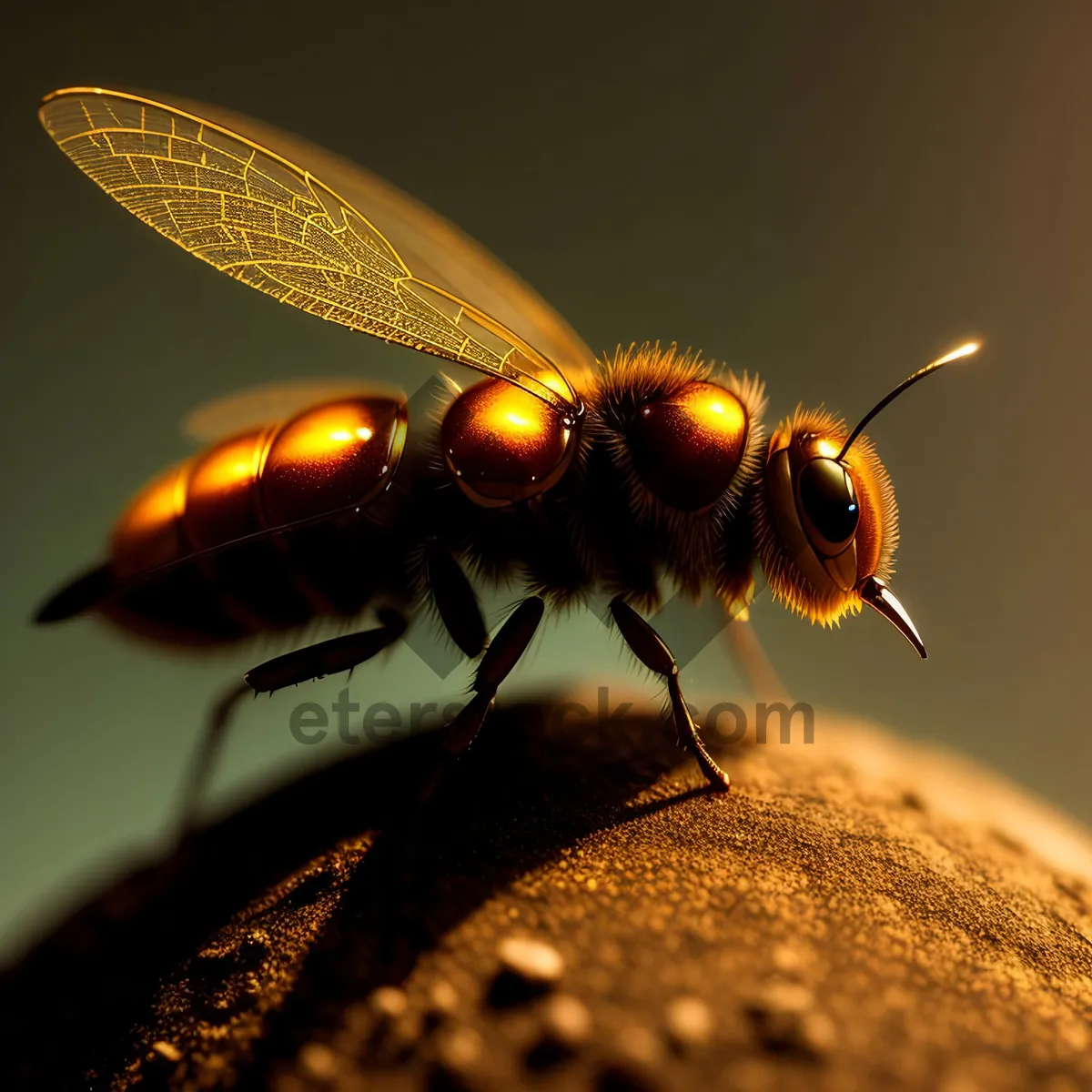 Picture of Buzzing Garden Creature on Flower Petal