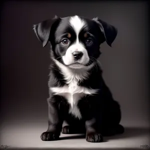 Adorable Border Collie Puppy Sitting for Portrait