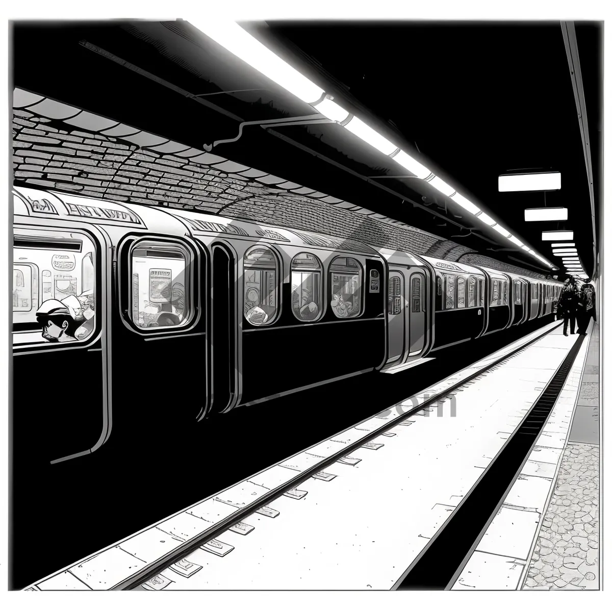 Picture of Urban Subway Transport in Motion - Fast City Rail