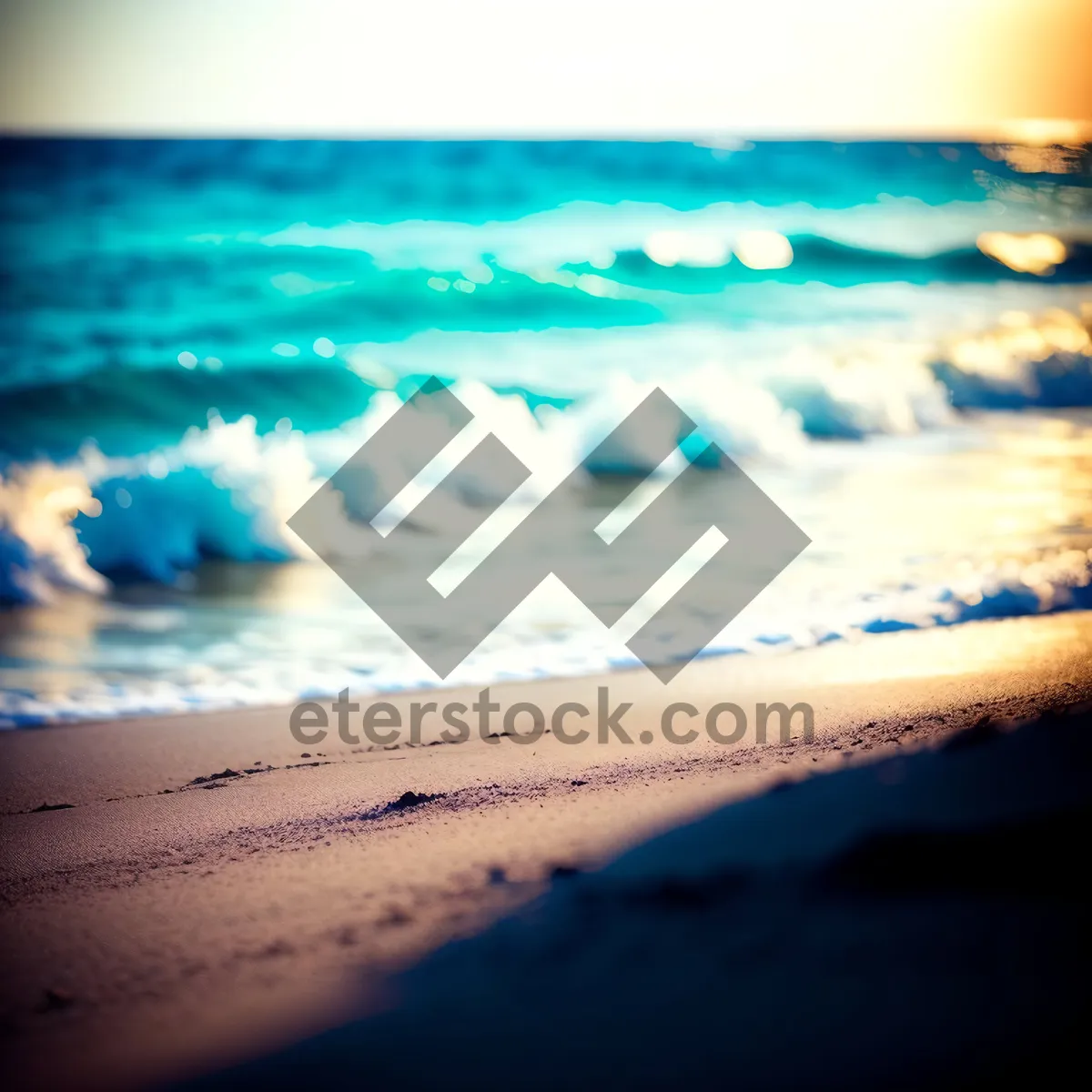 Picture of Oceanic Bliss: Tranquil Beachscape at Sunset
