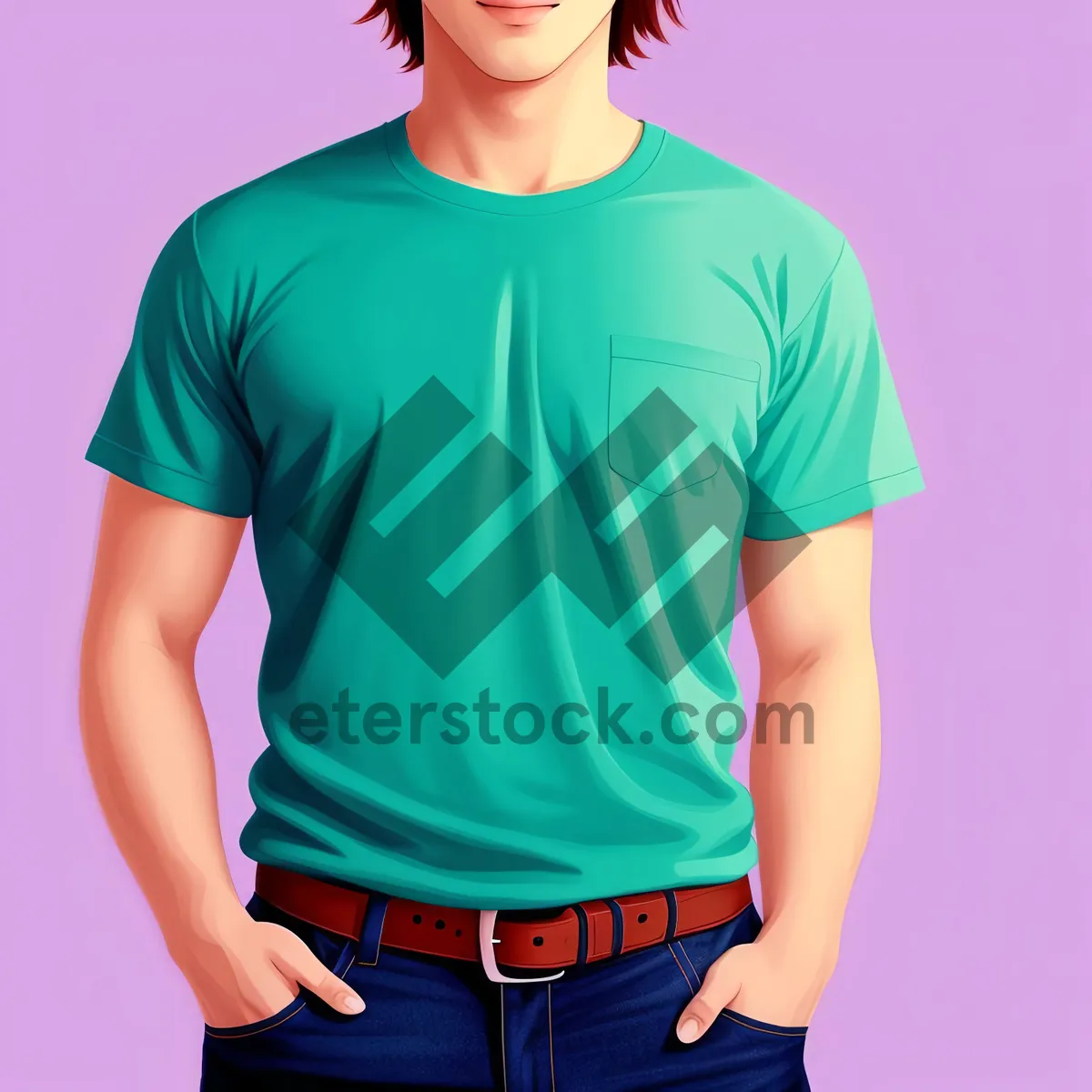 Picture of Stylish Smiling Male Model in Casual Fashion Shirt