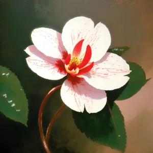 Blooming Pink Hibiscus Shrub in Garden