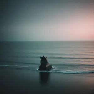 Sunset Reflection on Tropical Beach