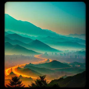 Breathtaking Sunset Over Mountain Horizon