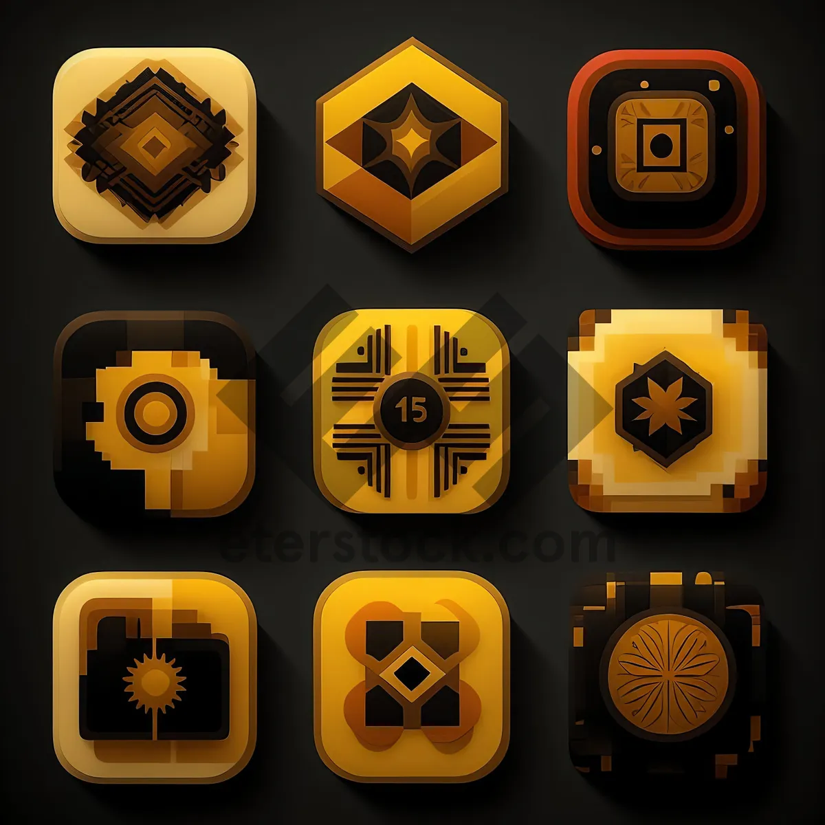 Picture of Glossy gem icon set for web interface design