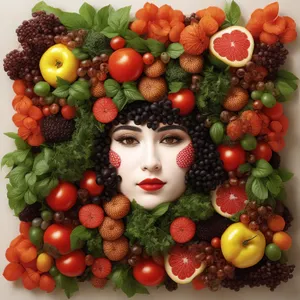 Fresh and Healthy Vegetable Salad with Sweet Fruits.