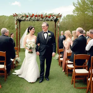 Joyful Couple Exchanging Vows in Park