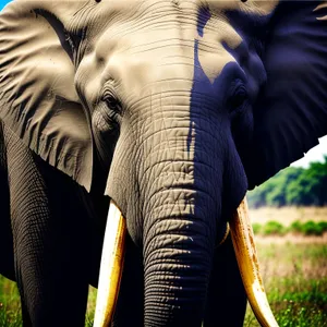 Majestic African Elephant in a Wildlife Safari Park