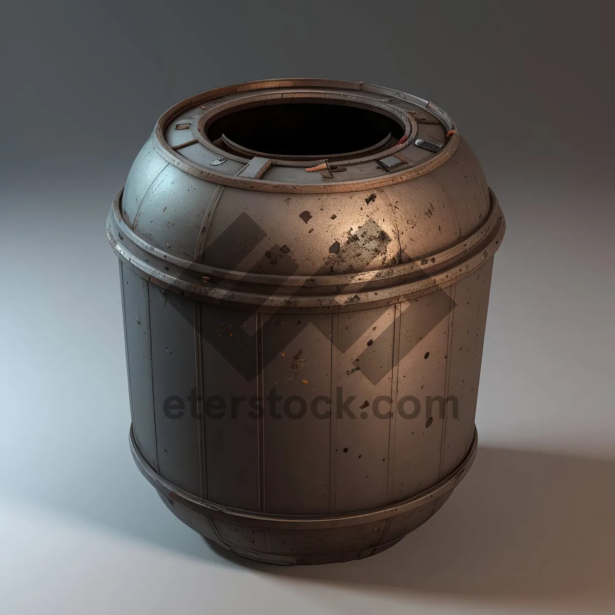 Picture of Metal Milk Can: Vintage Tin Barrel Container Vessel