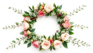 Floral Decoration Frame for Holiday Celebration Design