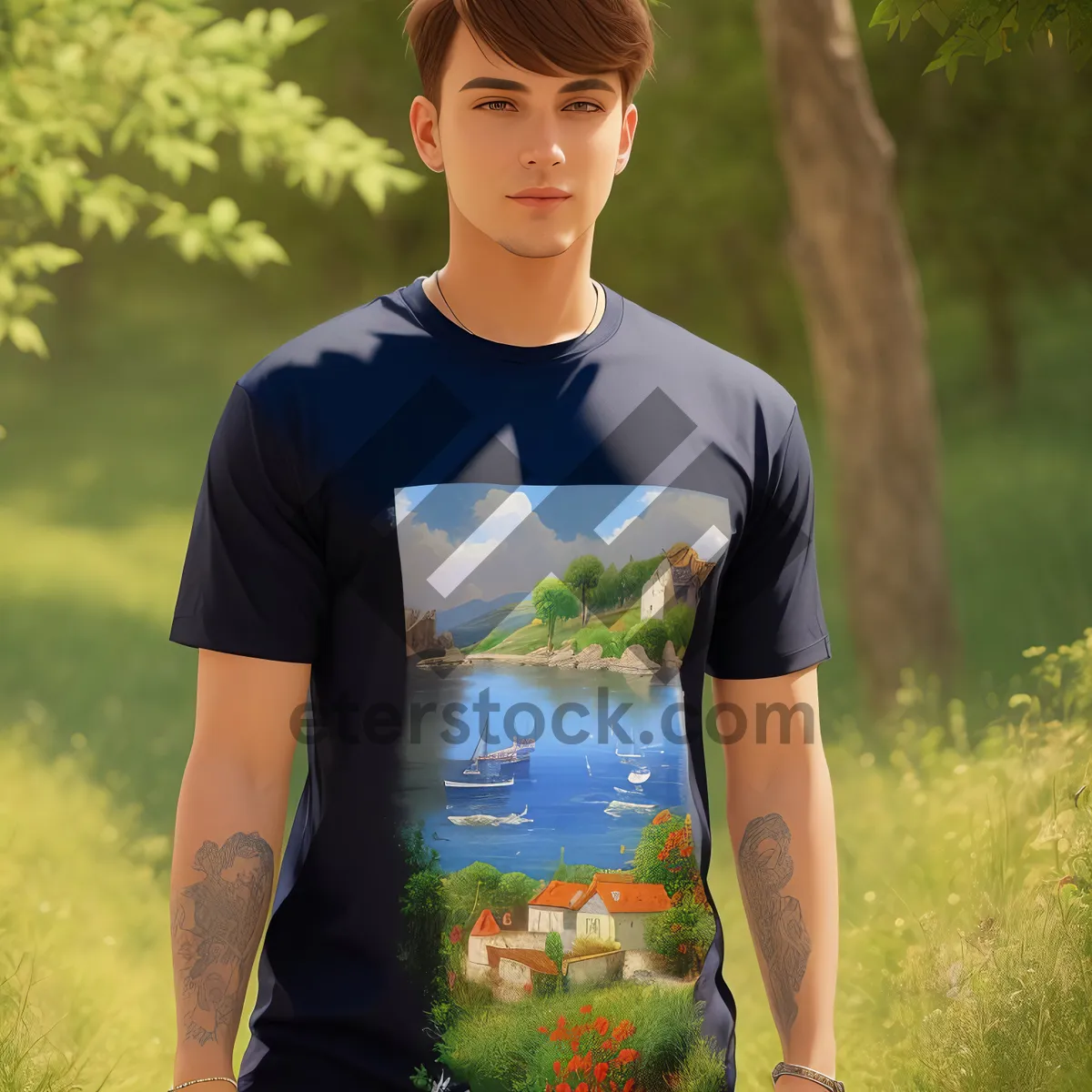 Picture of Smiling Student Enjoying Summer Park Fashion