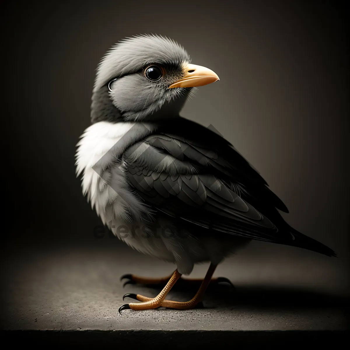 Picture of Adorable Sparrow Nestling with Fluffy Feathers