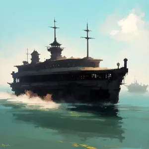 Ocean Pirate Ship Travel Vacation Boat Liner