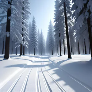 Winter Wonderland: Majestic Mountain Road through Snowy Forest