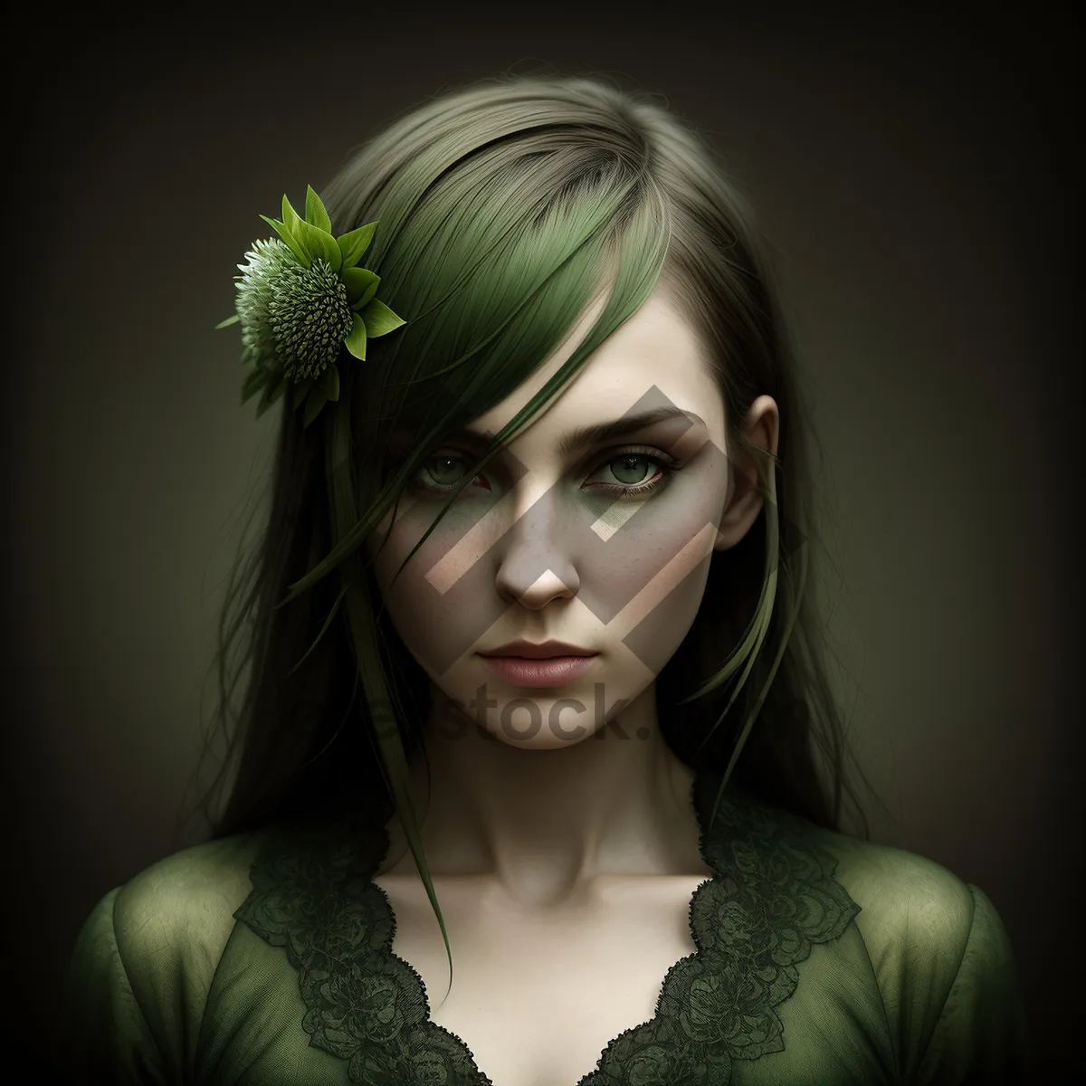 Picture of Seductive brunette beauty with captivating eyes and elegant style.