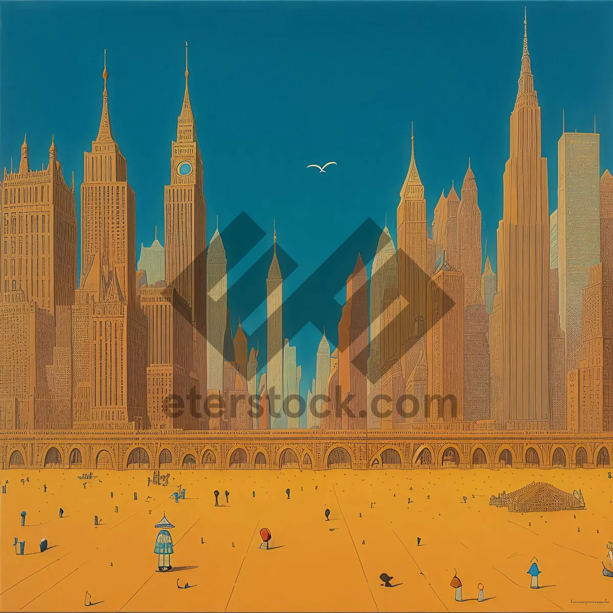 Picture of Cityscape with Tower and River