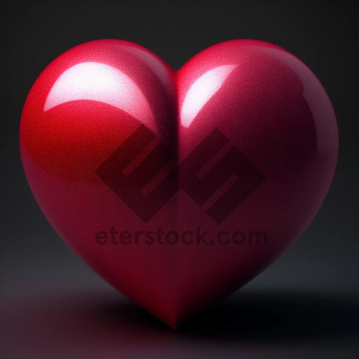 Picture of Vibrant Heart-shaped Glass Icon in Bright Pink