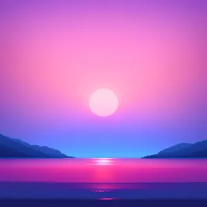 Majestic Sunset Over Serene Seascape