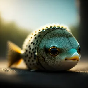 Vibrant Tropical Puffer Fish in Underwater Wonderland