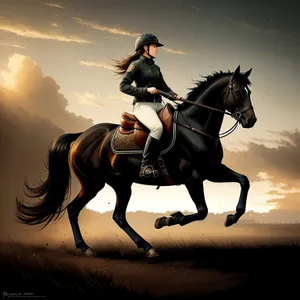 Rider on a majestic stallion during equestrian competition