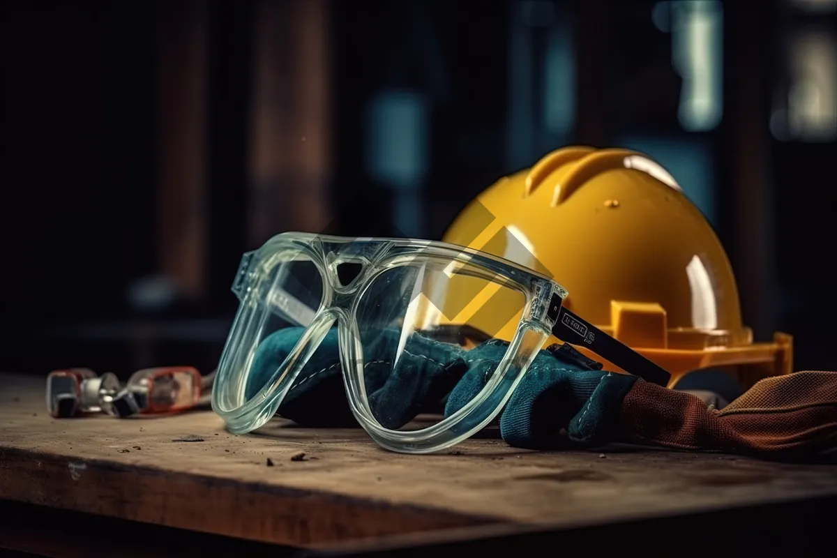 Picture of Black sport helmet with goggles and shoes for football.