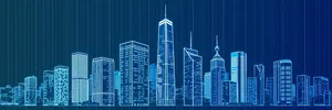 Modern Glass Tower in Urban Cityscape