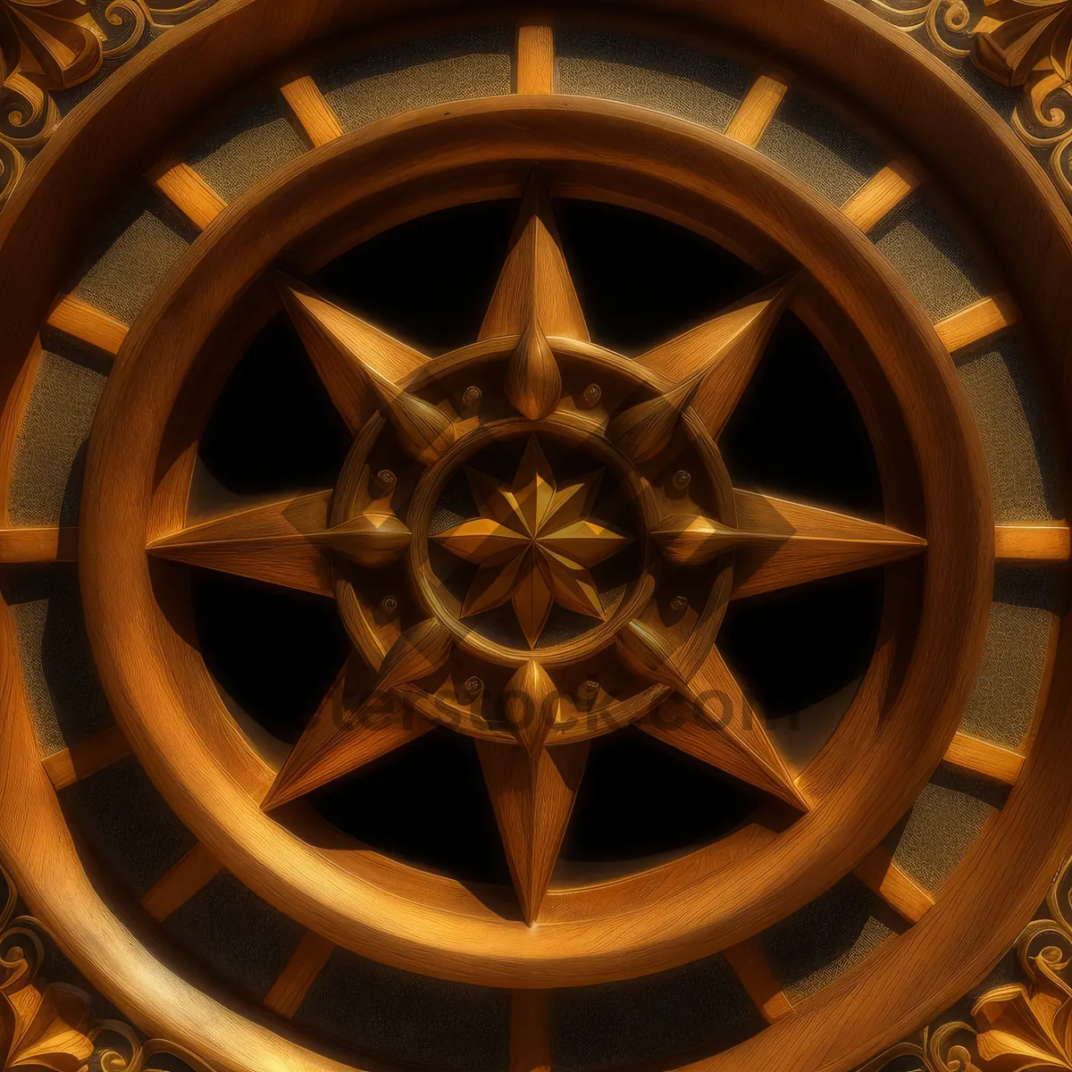 Picture of Vintage Wheel and Dome Architecture in Old Framework