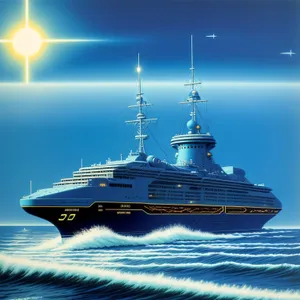 Luxury cruise liner sailing across the ocean
