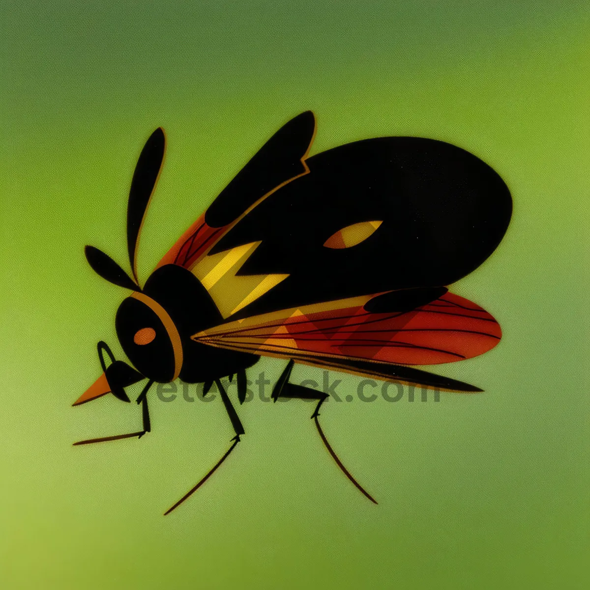 Picture of Close-Up of Vibrant Yellow Ladybug on Leaf