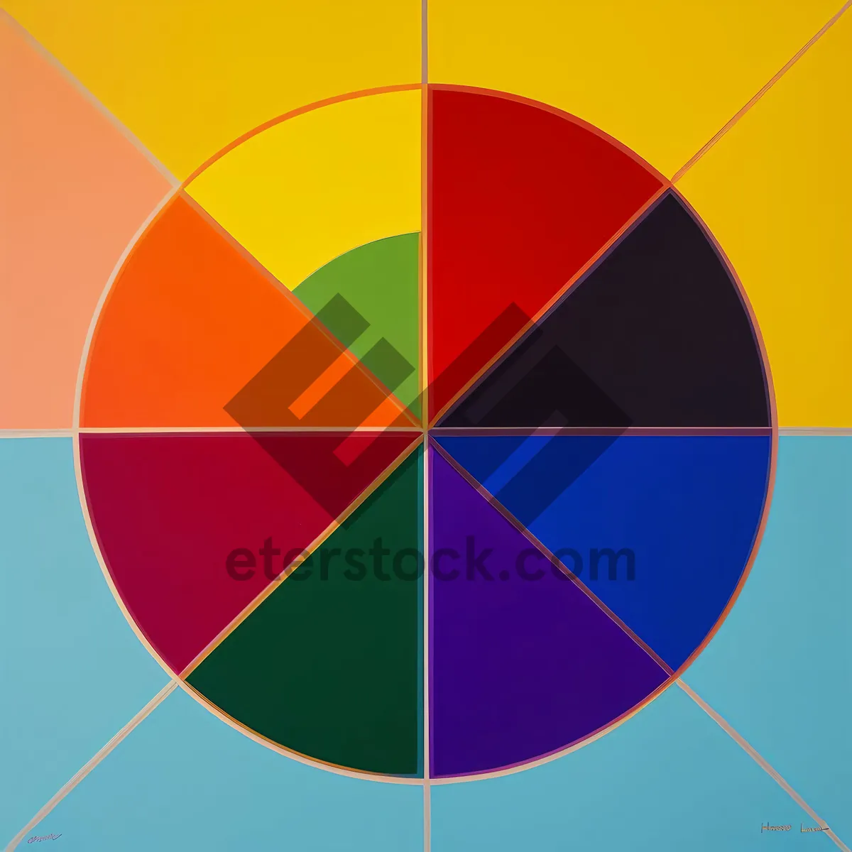 Picture of Colorful Geometric Artwork with Gradient Circle Pattern
