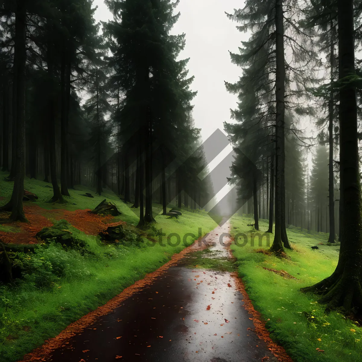 Picture of Serene Path through a Vibrant Forest