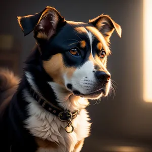 Adorable Border Collie Puppy Poses for Studio Portrait