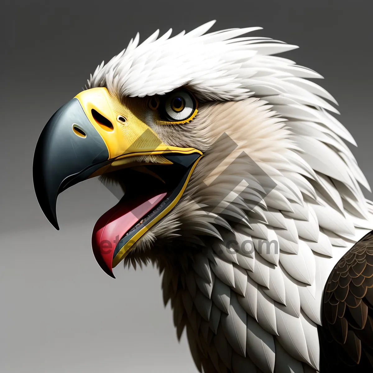 Picture of Bold Bald Eagle striking with fierce gaze