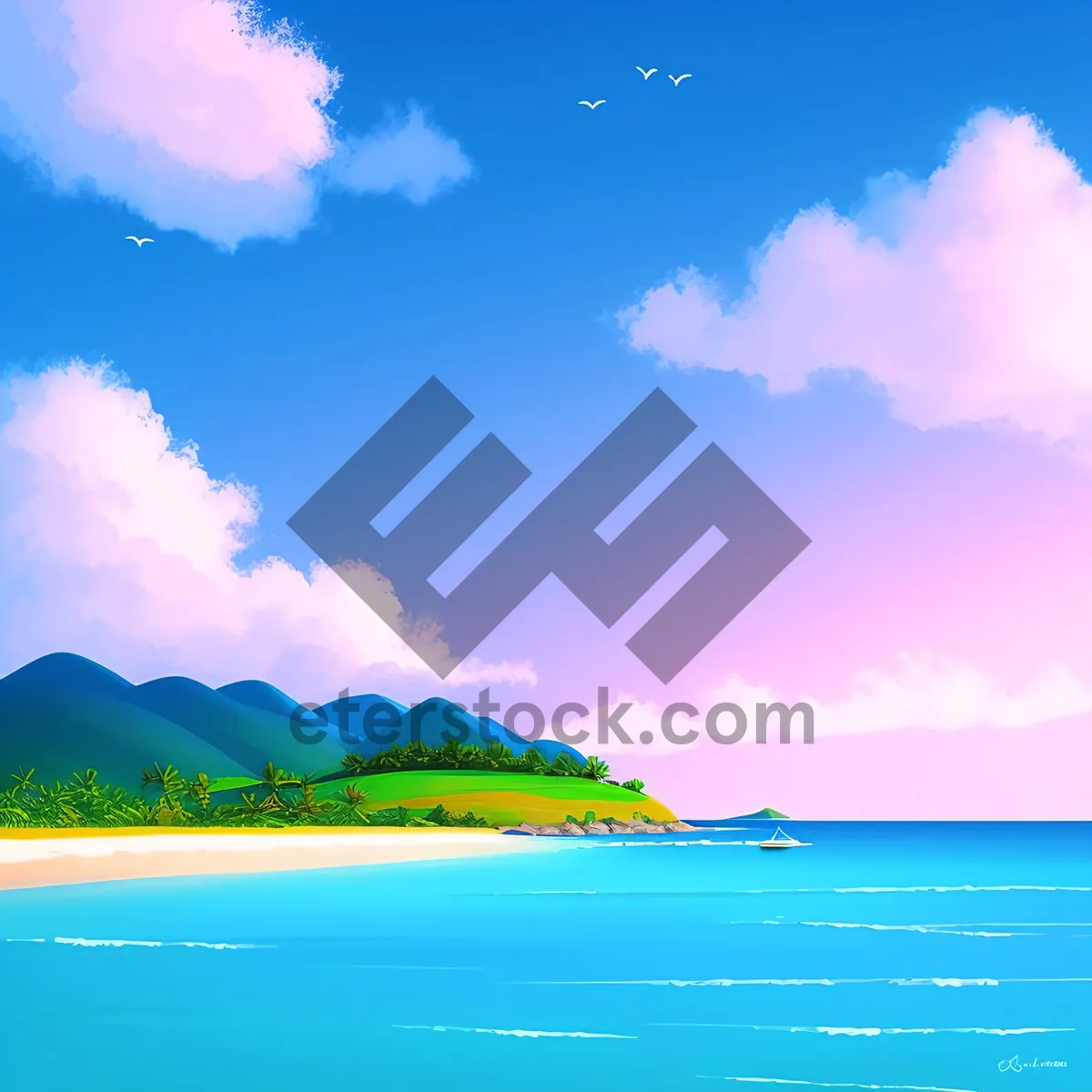 Picture of Serene Coastal Sunset Over Turquoise Ocean