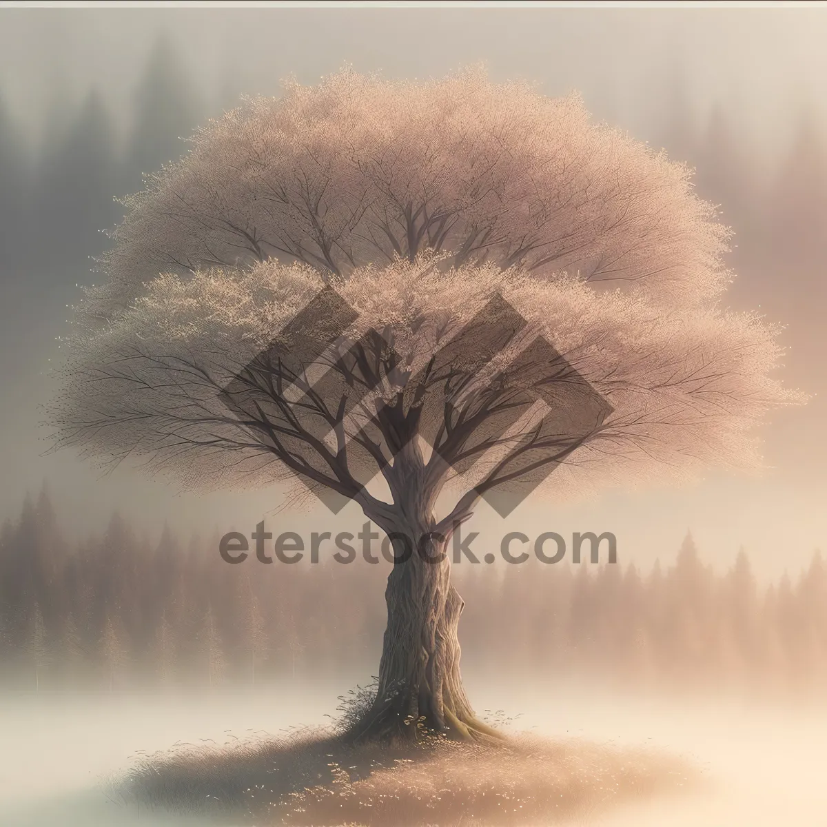 Picture of Winter Wonderland: Majestic Oak Trees Blanketed in Snow