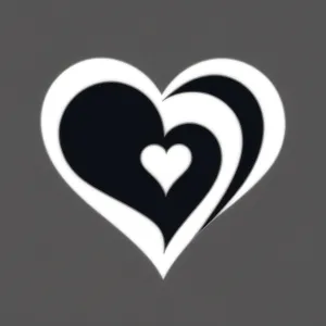 Symbolic Heart Icon: Stencil Love Graphic Design