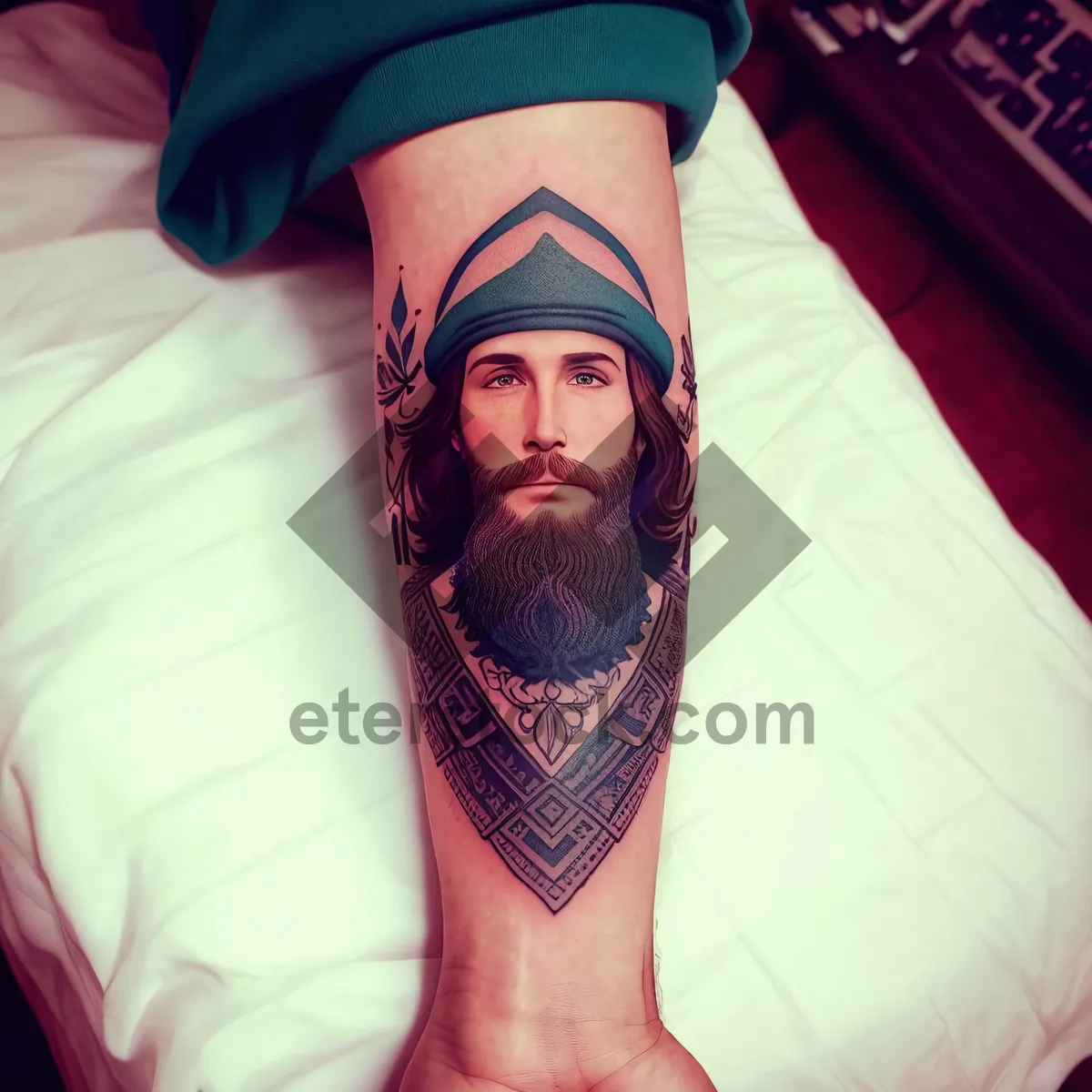 Picture of Stylish Stocking Tattoo: Fashionable Footwear and Hosiery Decoration