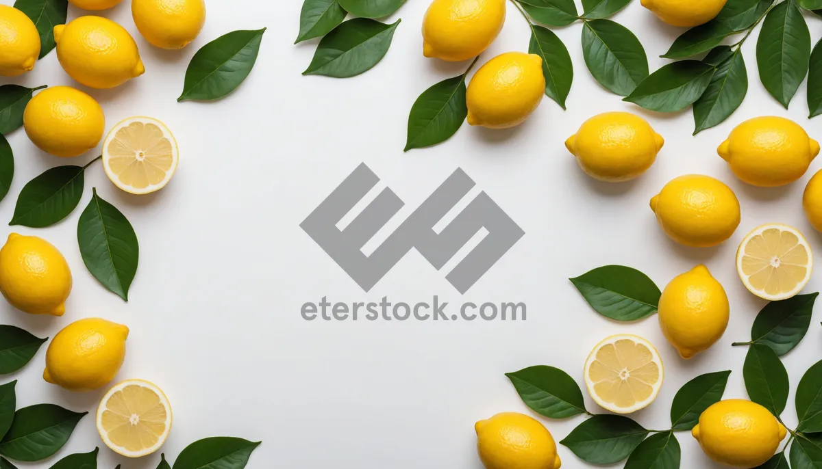 Picture of Fresh Citrus Fruits on Leaf with Grape Juices