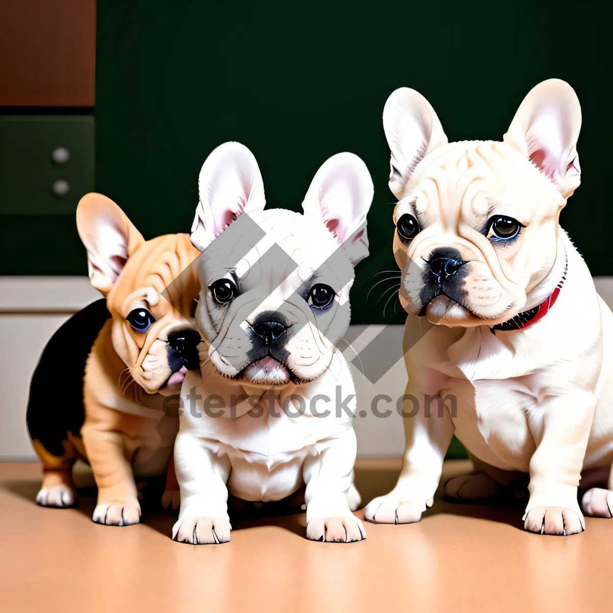 Picture of Lovable bulldog puppy with an endearing wrinkled expression