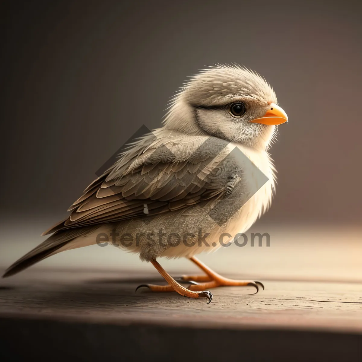 Picture of Cute Sparrow perched on tree branch