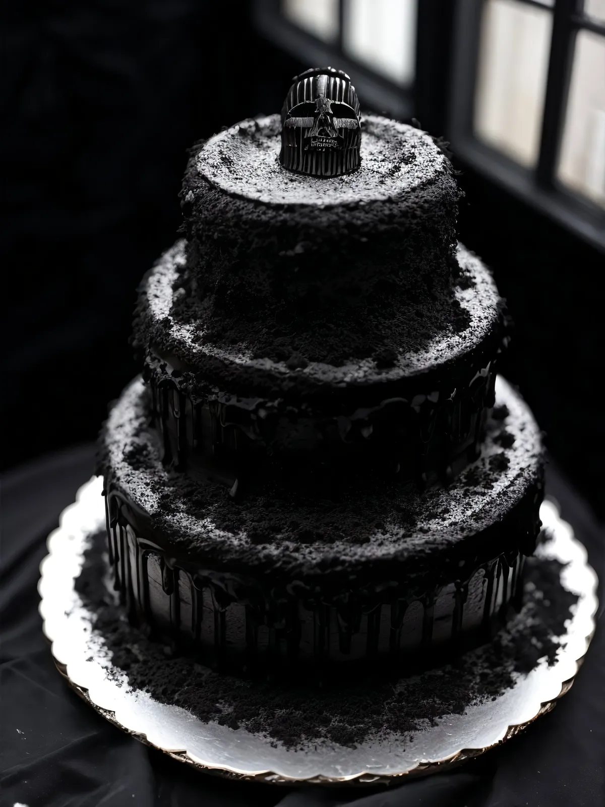Picture of Delicious Chocolate Cake with Nut and Bolt Decoration
