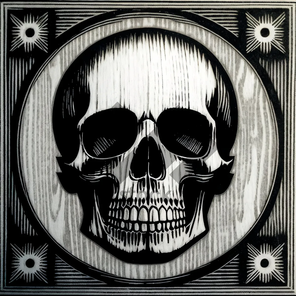 Picture of Black Pirate Cemetery Window: Artistic Graffiti Graphic Design