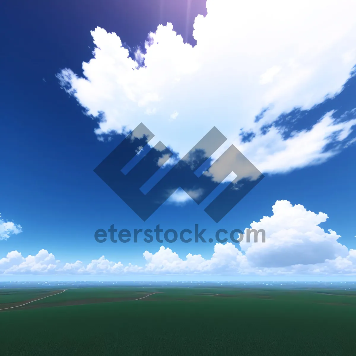 Picture of Vibrant Summer Sky with Fluffy Cloudscape