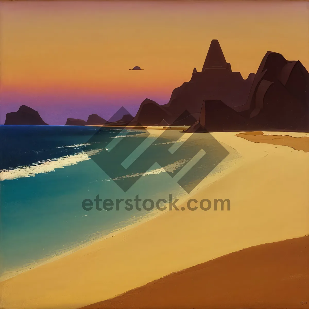 Picture of Golden Horizon: Sun-kissed Beachscape