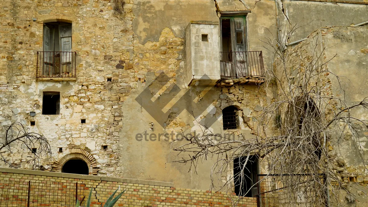 Picture of Historic Castle Tower in Medieval Town Facade